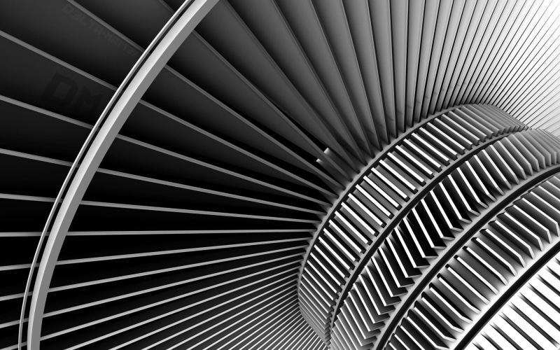 repetition, curve, close-up, design, alloy, full frame, modern, pipe - tube, built structure, gears, render, no people, monochrome, 1080P, transportation