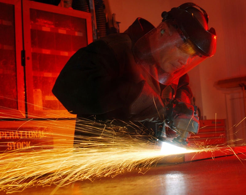 helmet, person, men, working, grinding, power, protective workwear, grinder, industry, sanding, blurred motion, sander, labor, cutting, wearing, motion