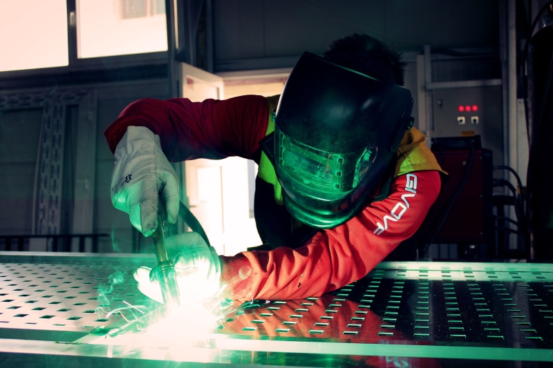 profession, man, steel, real people, one person, obscured face, protection, waist up, one man only, 5K, wearing, standing, occupation, manufacturing, skill