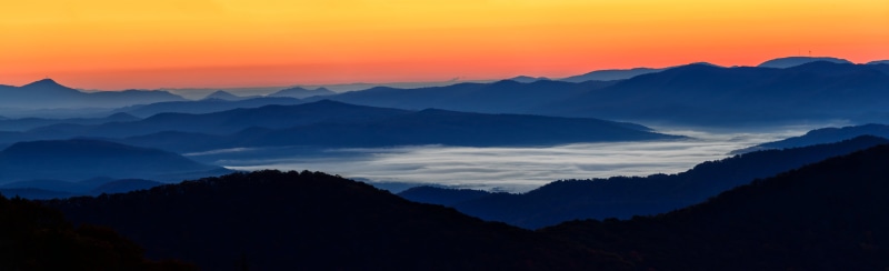 scenics, Courthouse, Valley Fog, sunrise - Dawn, parkway, outdoors, Sunrise  Mountain, North Carolina  Asheville, NC, mountains, hour, photography, hill