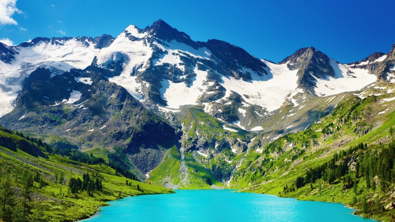nature, canada, mountain lake, blue sky, mount scenery, alps, bank, massif, sky, british columbia, lake, wilderness, mountain range, 4K, highland, mountain