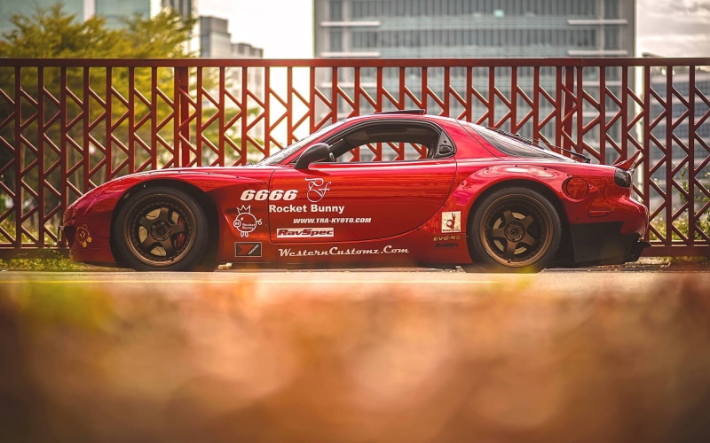 1080P, red, Mazda rx7, rx 7, tuning, car