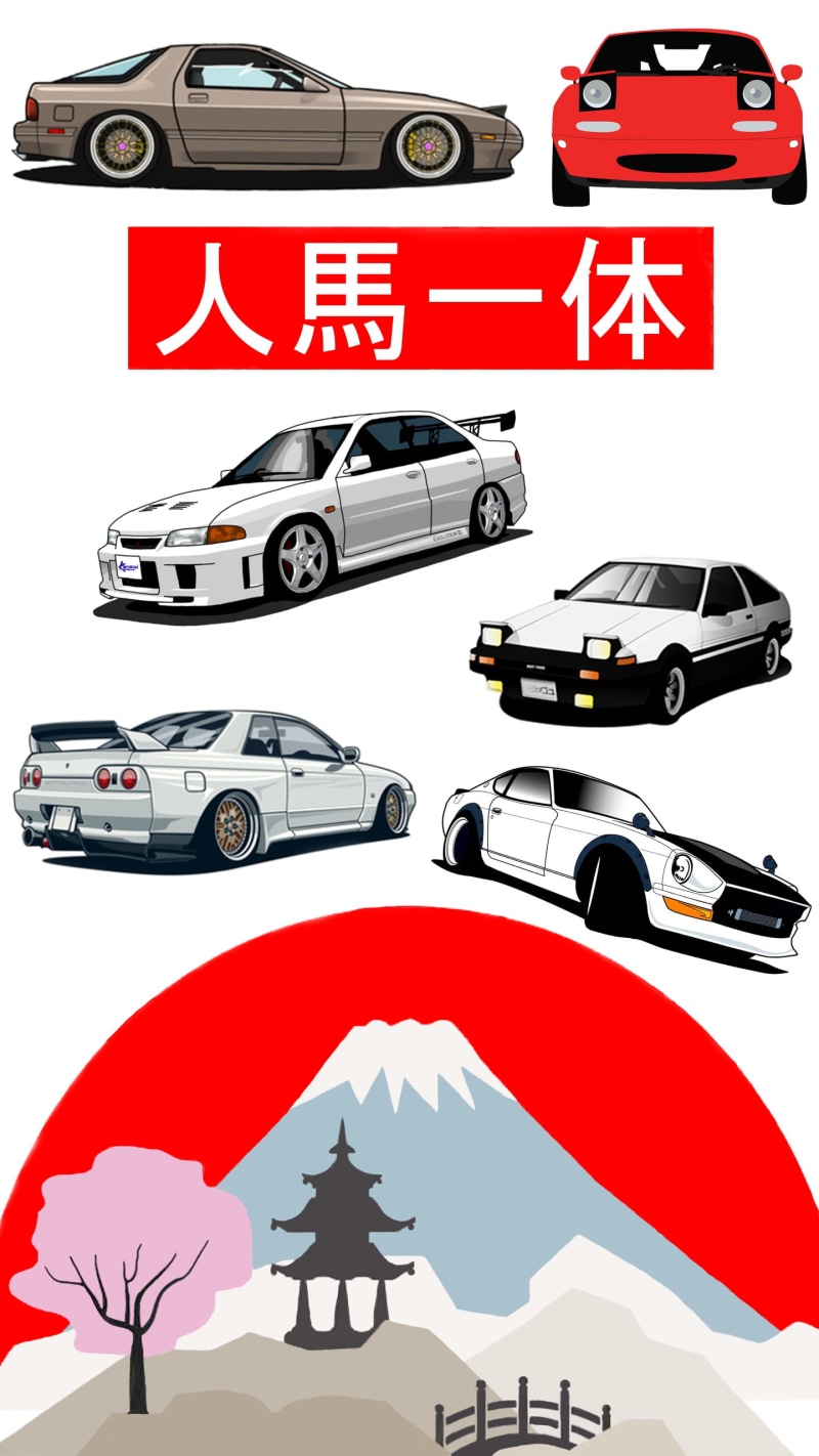 gtr r32, Japan, Mitsubishi Lancer, Mazda RX-7, sports car, Mazda MX-5, Mount Fuji, Toyota AE86, JDM, 2K, Datsun 240Z, Japanese cars