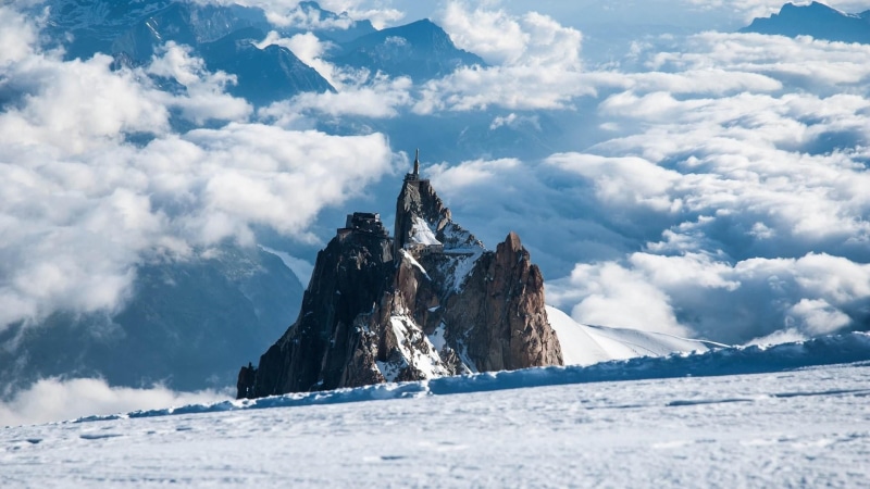 tranquil scene, mountainous landforms, alps, cloud - sky, idyllic, freezing, mountain, snow, cloud, scenics - nature, tranquility, land, winter, 1080P