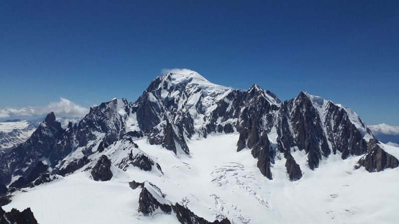 high-altitude mountain tour, outdoors, blue, 4K, chamonix, high mountains, Mont Maudit, series 4000, white color, mountain, no people, tranquil scene