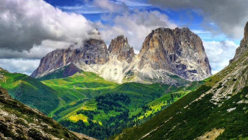 tranquility, landscape, santa cristina valgardena, day, tranquil scene, puez geisler nature park, south tyrol, wilderness, non-urban scene, land, highland