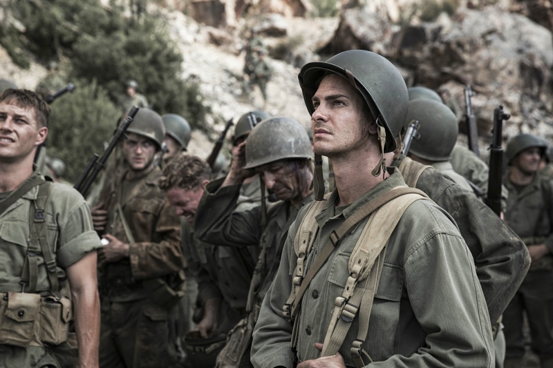 form, the film, Andrew Garfield, Desmond Doss, soldiers, military, history, 2K, Hacksaw Ridge, For reasons of conscience, helmet, frame