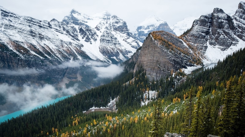 massif, 1080P, ridge, mountain range, mountain, mountain lake, winter, mountainside
