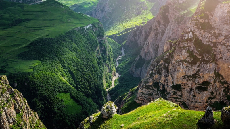 guba, 4K, valley, wilderness, azerbaijan, rock, ravine, highland, cliff, escarpment, mountain