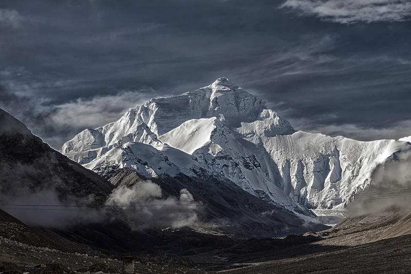 mountain, snow, nature, winter, buddhism, mountain range, mountain landscape, sky, earth, 5K, outdoors, mount everest, non-urban scene, mountain peak