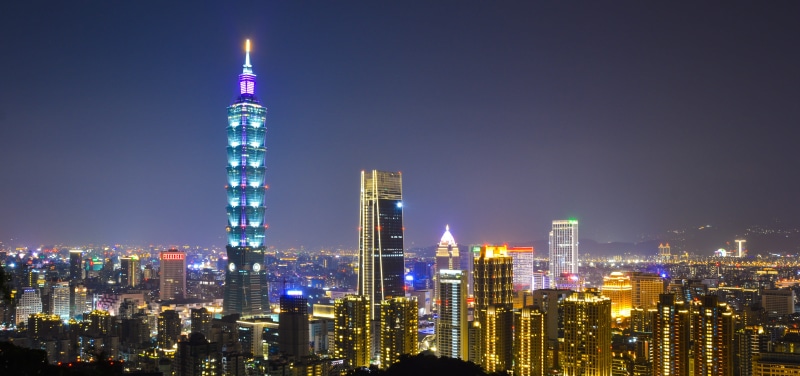 4K, city life, downtown district, development, cityscape, taipei 101, illuminated, city, night, architecture, apartment, building, landscape, tall - high