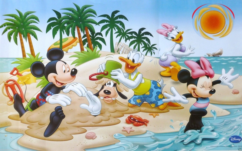 goofy, minnie, donald, aand, daisy, mouse, 1080P, adventures, mickey, duck, summer, cartoon, beach, hd