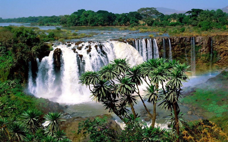 vegetation, hd, waterfalls, 1080P, desktop, nile, africa, blue, landscape, tropical, ethiopia