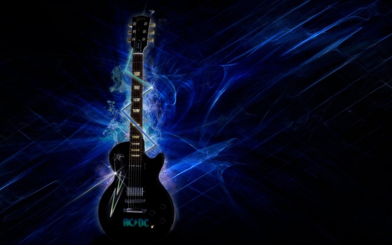 Band (Music), night, music, electric, studio shot, technology, metal, illuminated, blue, AC/DC, light - natural phenomenon, nightlife, Guitar, musical instrument string