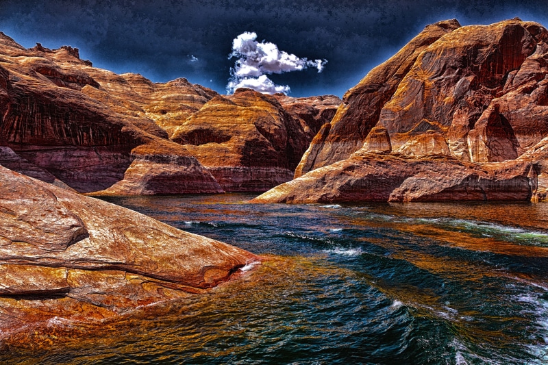sea, beauty In Nature, sunset, rock - Object, daytime, HDE, landscape, cliff, water, 5K, rock, river, Earth and water, travel, nature, blue, mountain