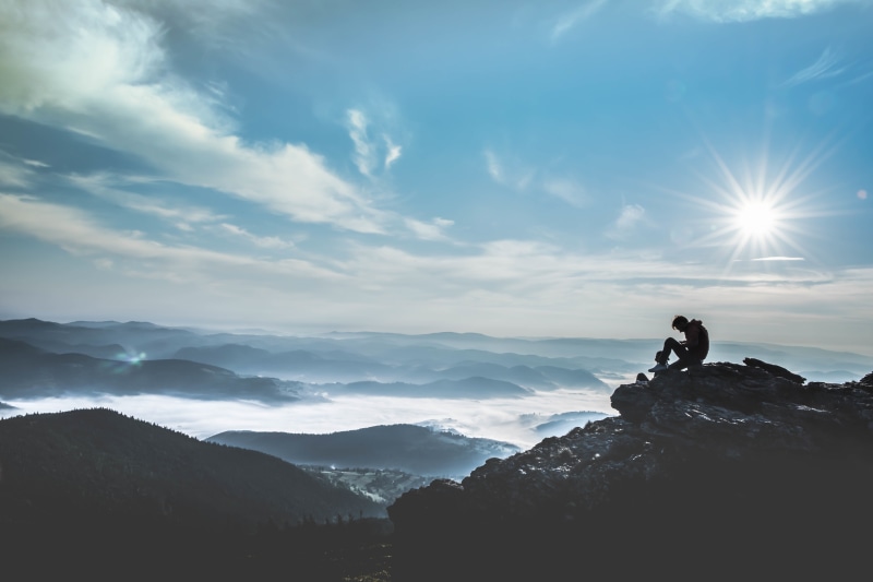 hiking, cliff, nature, scenics - nature, idyllic, mountain, one person, people, solid, beauty in nature, activity, person, rock, outdoors, men, landscape