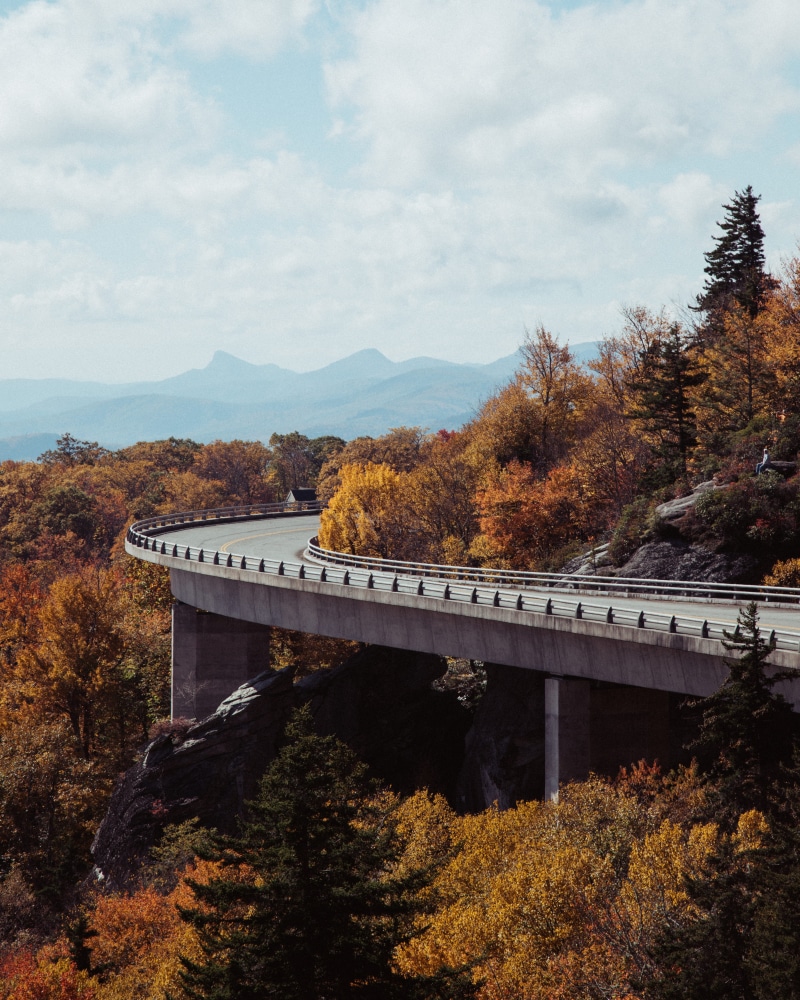 nature, scenics - nature, daytime, transportation, built structure, 5K, blue ridge parkway, empty, boone, viaduct, architecture, road, linn cove viaduct