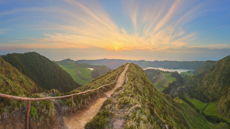mountain, sao miguel, view, tourist attraction, tranquil scene, cloud, ponta delgada, dawn, morning, portugal, vista, mount scenery, scenics - nature, cloud - sky