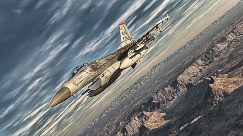 mode of transportation, sky, technology, sunlight, environment, outdoors, land, air vehicle, General Dynamics F-16 Fighting Falcon, military, 1080P, navy