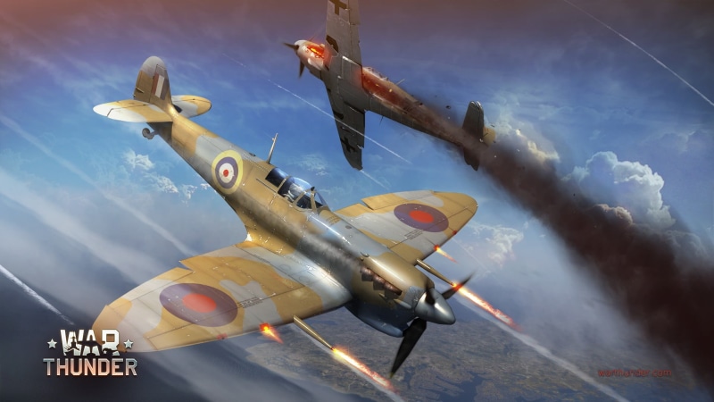 navy, sky, plane, on the move, video games, Supermarine Spitfire, War Thunder, army, military, no people, air force, brown, nature, speed, cloud - sky