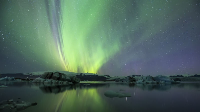 green color, aurora polaris, winter, bow, stars, scenics - nature, waterfront, compound, idyllic, water, cold temperature, lake, reflection, gray, beauty in nature