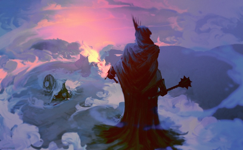 fantasy art, artwork, 2K, Witch King of Angmar, Éowyn, Anato Finnstark, The Lord of the Rings
