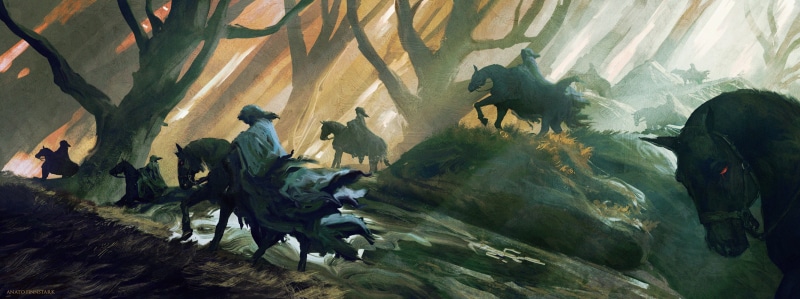 Nazgûl, Anato Finnstark, artwork, The Lord of the Rings, fantasy art, 2K, Middle Earth
