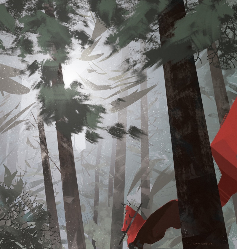 trees, Fantasy Men, king, drawing, crown, weapon, cape, 2D, environment, digital art, Anato Finnstark, digital painting, windy, men, artwork, walking, 1080P