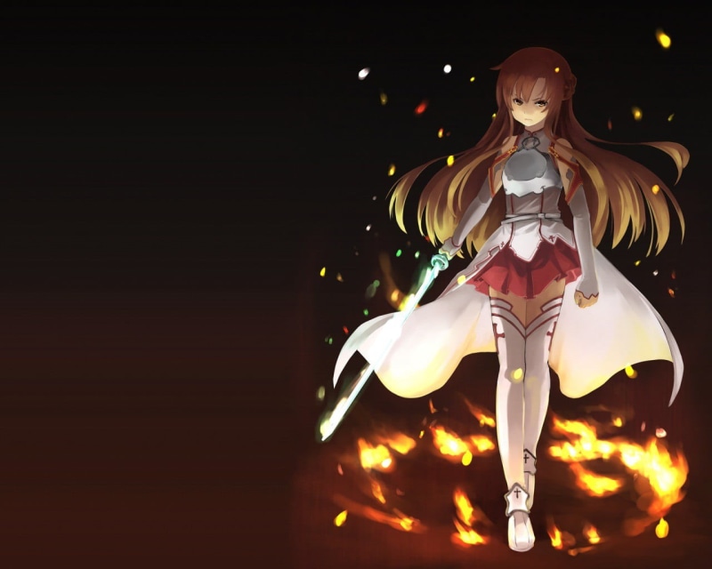 lighting equipment, human representation, Yuuki Asuna, anime, no people, decoration, sky, representation, female, nature, 720P, copy space, character
