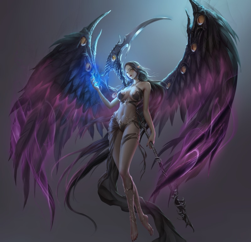 alecta, girl, 4K, eyes, background, league of angels, fantasy, wings