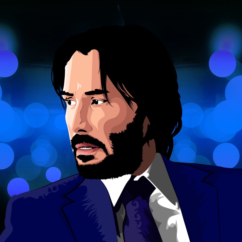 Barbara Palvin, Vector (character), John Wick, illustration, vector, vector art, Keanu Reeves, Vexel, David Beckham, 1080P