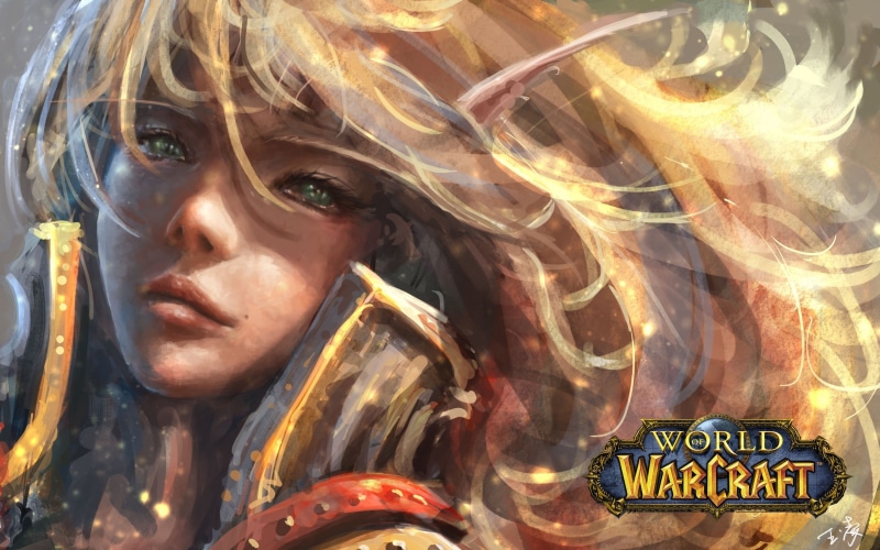western script, leisure activity, long hair, one person, Shine, world, green eyes, blood elf, women, adult, bloody elf, text, mid adult, armor