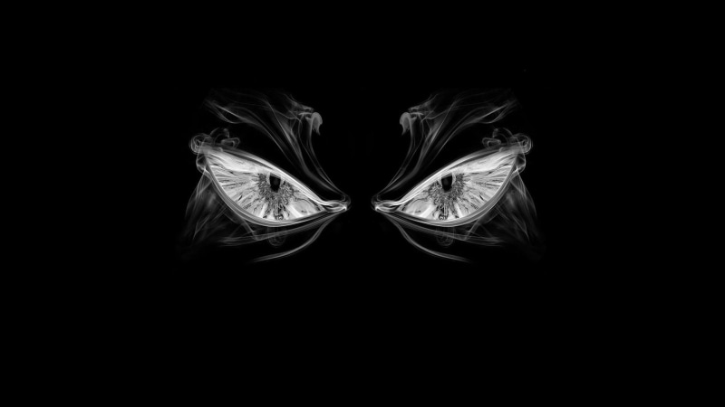 eye, indoors, close-up, digital art, cut out, body part, no people, drawing, minimalism, two objects, illuminated, burning, studio shot, abstract