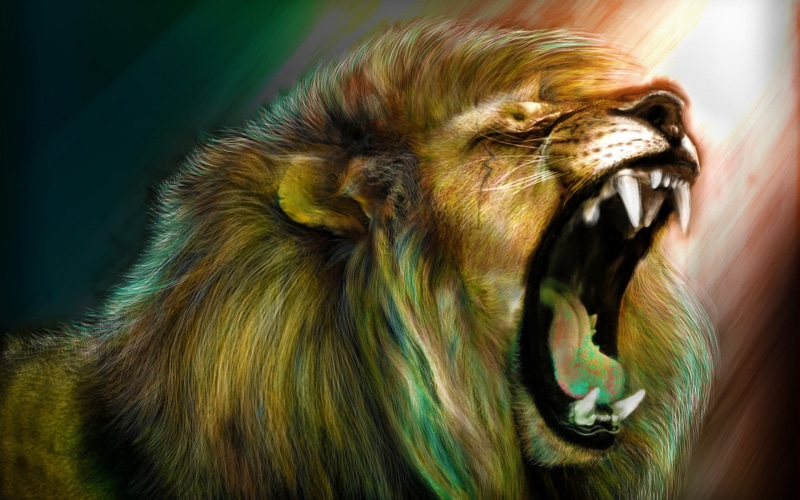 s, artistic, illustration, 1080P, lion, roar, lions