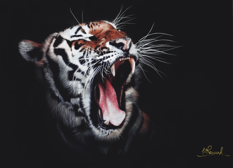 roar, 4k, superheroes, 2K, animals, art, digital art, hd, artwork, tiger
