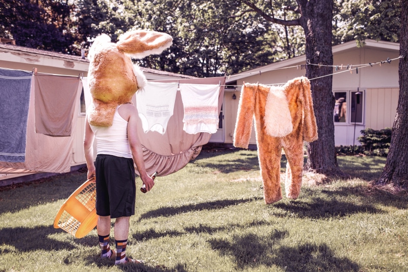easter, boy, work, color Image, nature, architecture, cheerful, clothing, tree, 5K, men, childhood, bunny, one Person, hanging, standing, fun, people