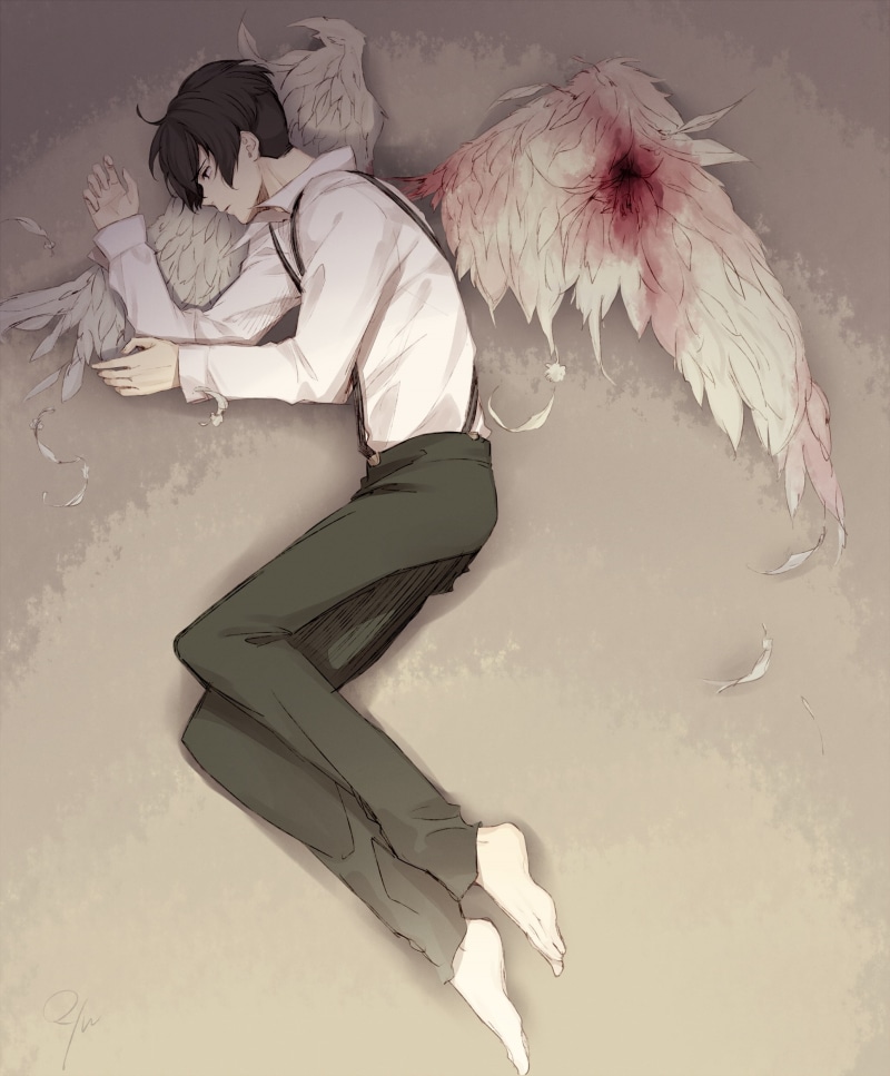 shoe, Anime, women, full length, side view, costume, young adult, avilio bruno, hair, indoors, hairstyle, females, wings, lifestyles, 1080P, eyes closed