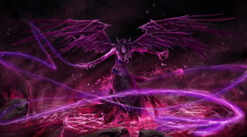 conceptart, abstract, glowing, legends, flowing, league, illuminated, Morgana, leagueoflegends, indoors, motion, champion, long exposure, black background