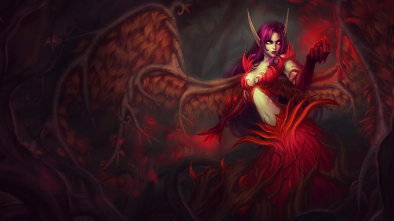 fallen, blackthorn, thorns, 2K, black, league, legends, angels, morgana, hd, games, skin