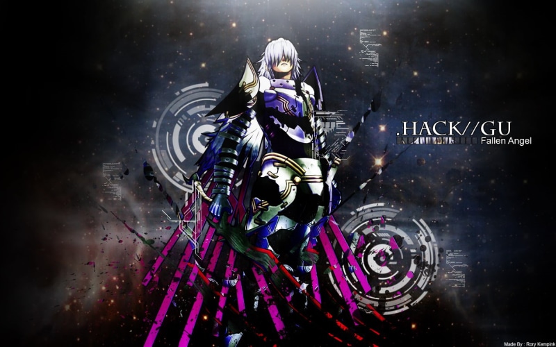 hack gu, hair, hack, 720P, white, fallen, angel, armor
