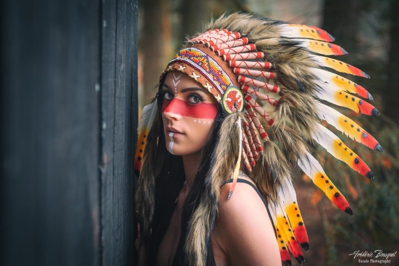 Native American, 1080P, Headdress, Brown Eyes, Feather, Women
