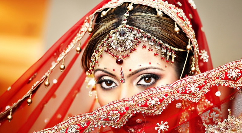 portrait, 1080P, indian, traditional clothing, red dress, red, ornate, hijab, females, women, headshot, body part, beautiful woman, Girls, make-up, young adult