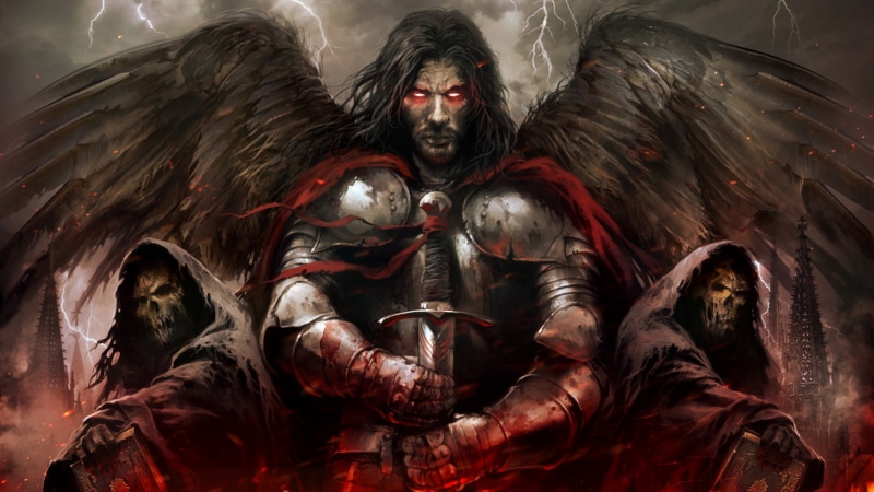 1080P, warrior, fantasy, sword, drawing, hd, lightning, angel