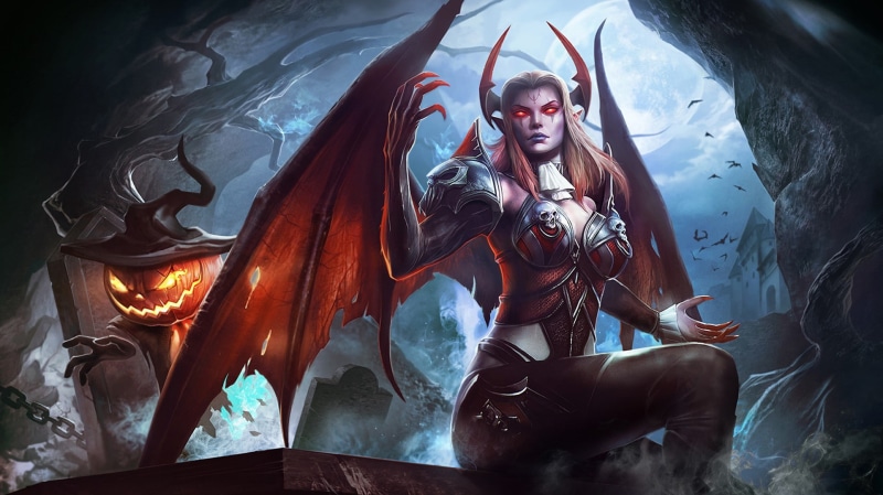 horns, Demon, fantasy, halloween, art, 1080P, women, fantasy art, girls, hot, people, px, x, wings, artwork, hd, 1924x1080 px