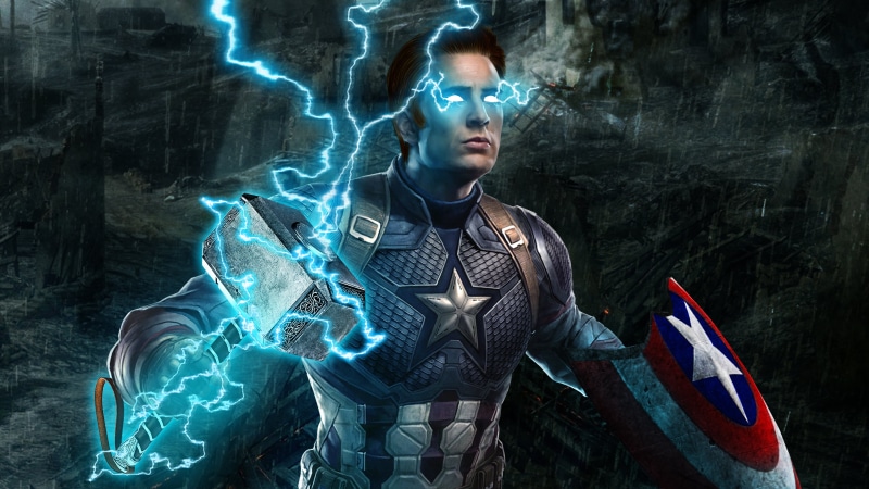 Avengers EndGame, 4K, Captain America, Mjölnir, The Avengers