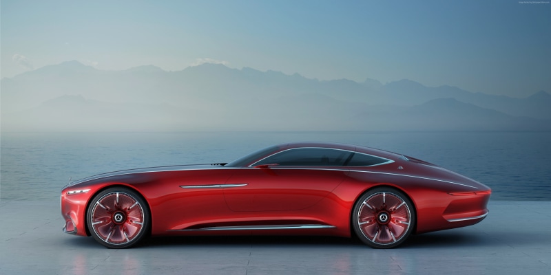 Vision Mercedes Maybach 6, luxury cars, electric cars, 4K, red