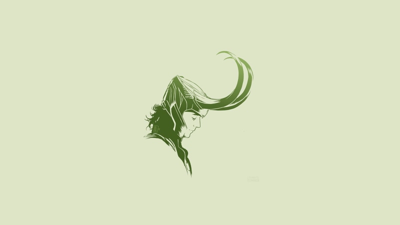 Thor, 720P, artwork, Loki, helmet, minimalism, simple background