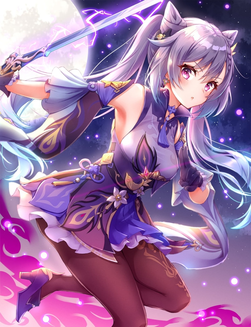 Genshin Impact, keqing (genshin impact), 720P, anime girls