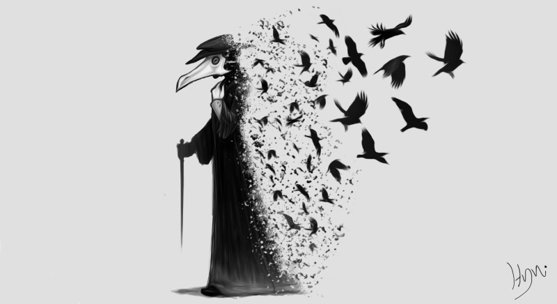 Crow, Plague, 1080P, Plague Doctors, Dark, black, The Darkness, raven