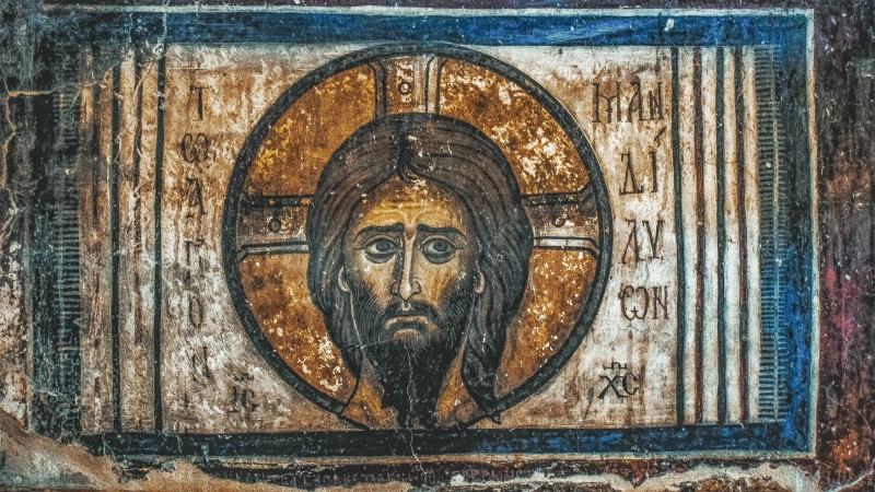 orthodox, medieval, wall - building feature, painting, human representation, church, jesus christ, kato lefkara, door, close-up, weathered, no people, representation